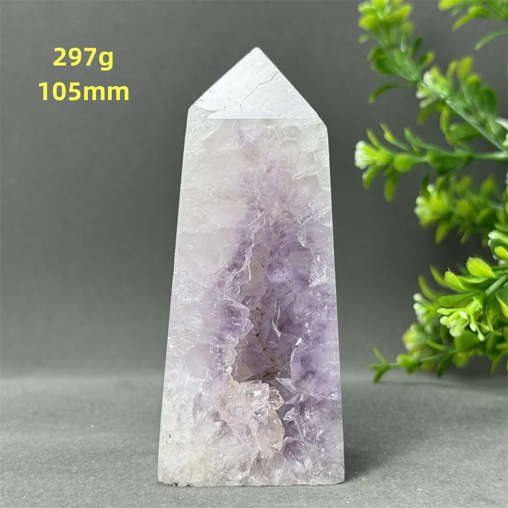 Natural High Quality Pink Purple Agate Geode Cluster Tower Obelisk Home Office Ornaments Gift Energy Meditation Healing Prayer