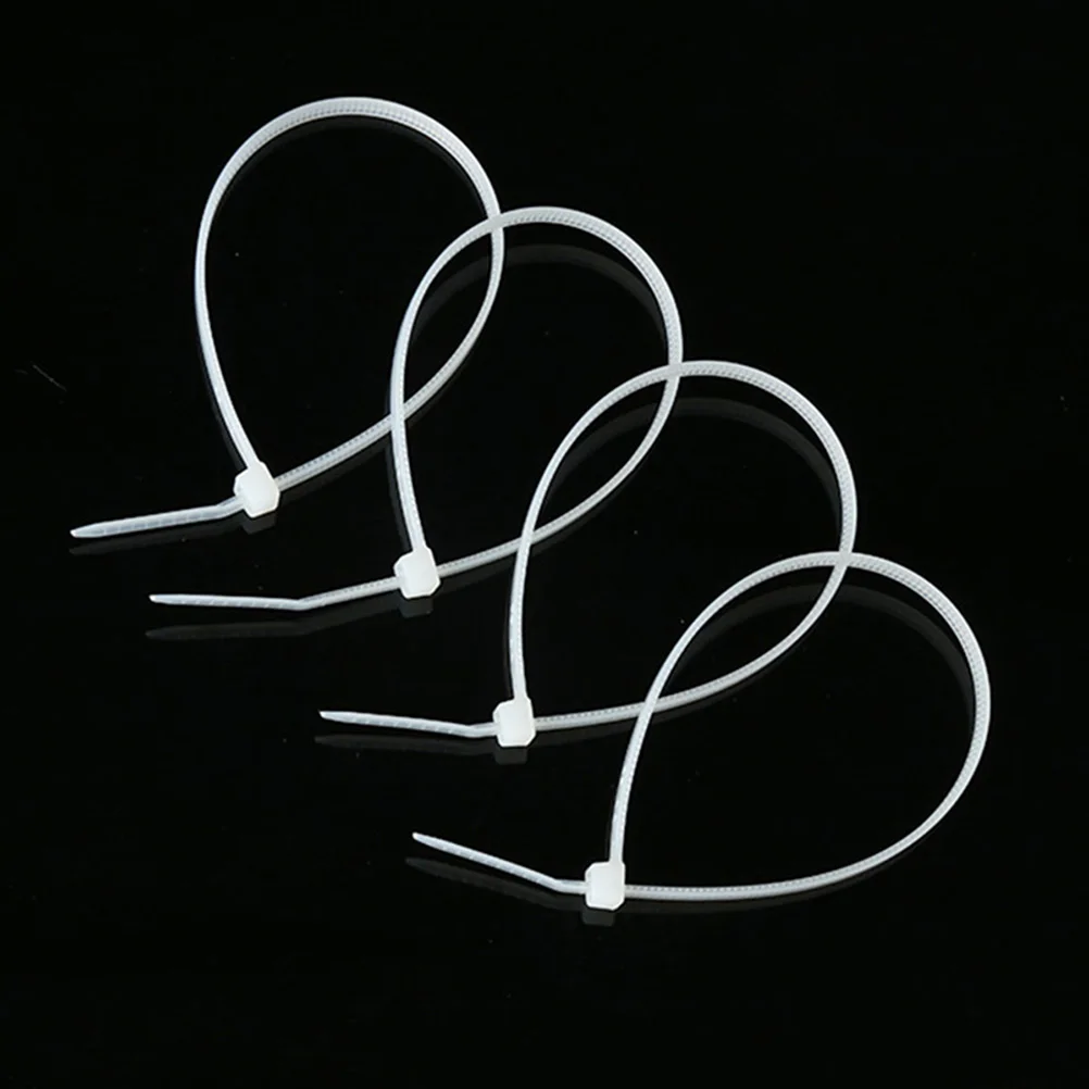 

500 Pcs Self-locking Cable Tie White Ties Nylon Wire Wrap Waterproof Garage Organization