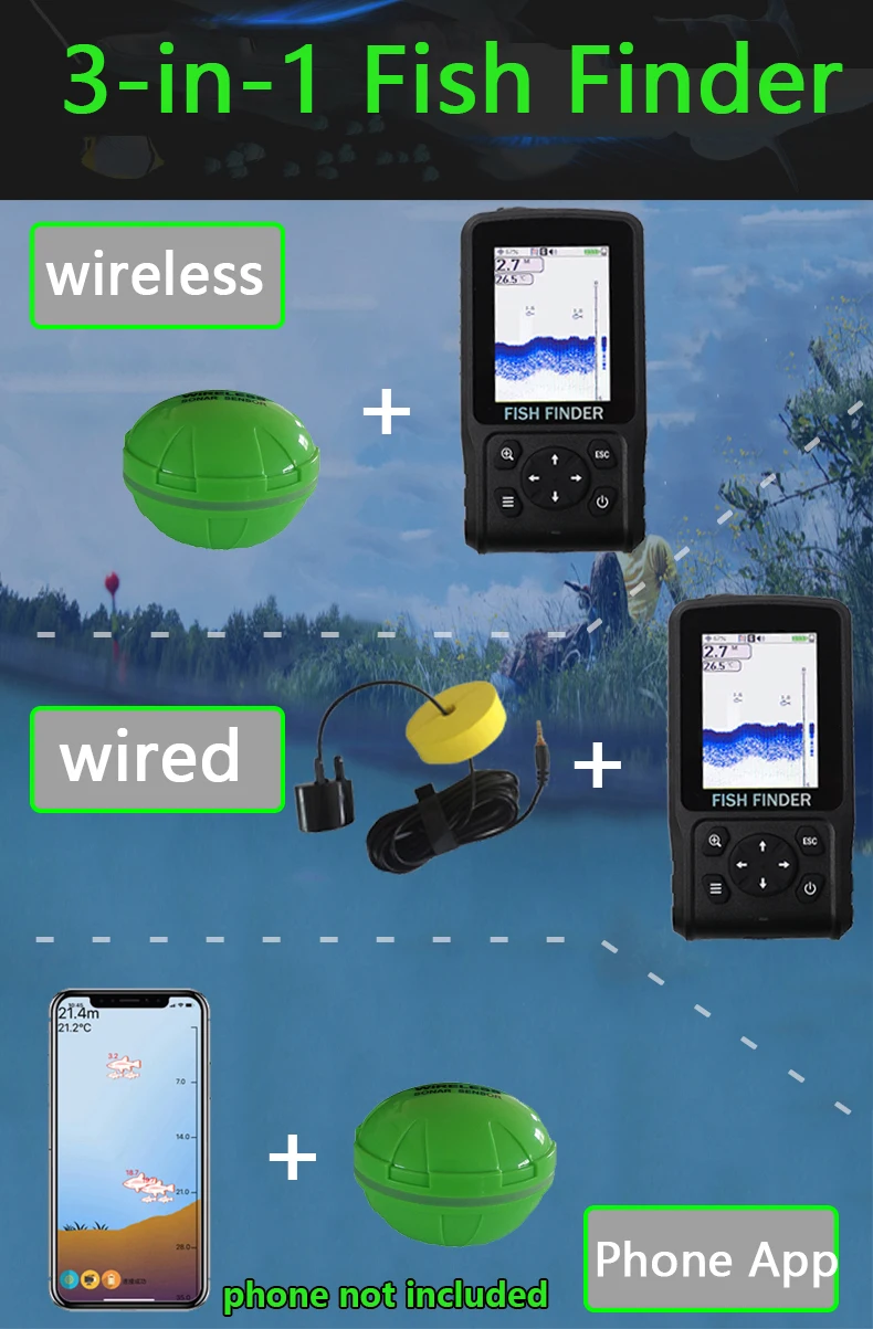 2025년형 신형 수중 어군탐지기 비디오 HD 무선 소나 낚시 프로브 스마트폰 방수 어군탐지기