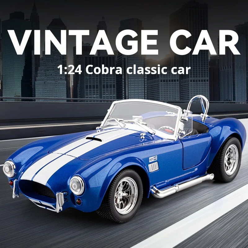 Voiture de sport convertible 1:24, modèle de collection en alliage, force sonore et lumineuse, voiture vintage, simulation de haute qualité, jouet, cadeau