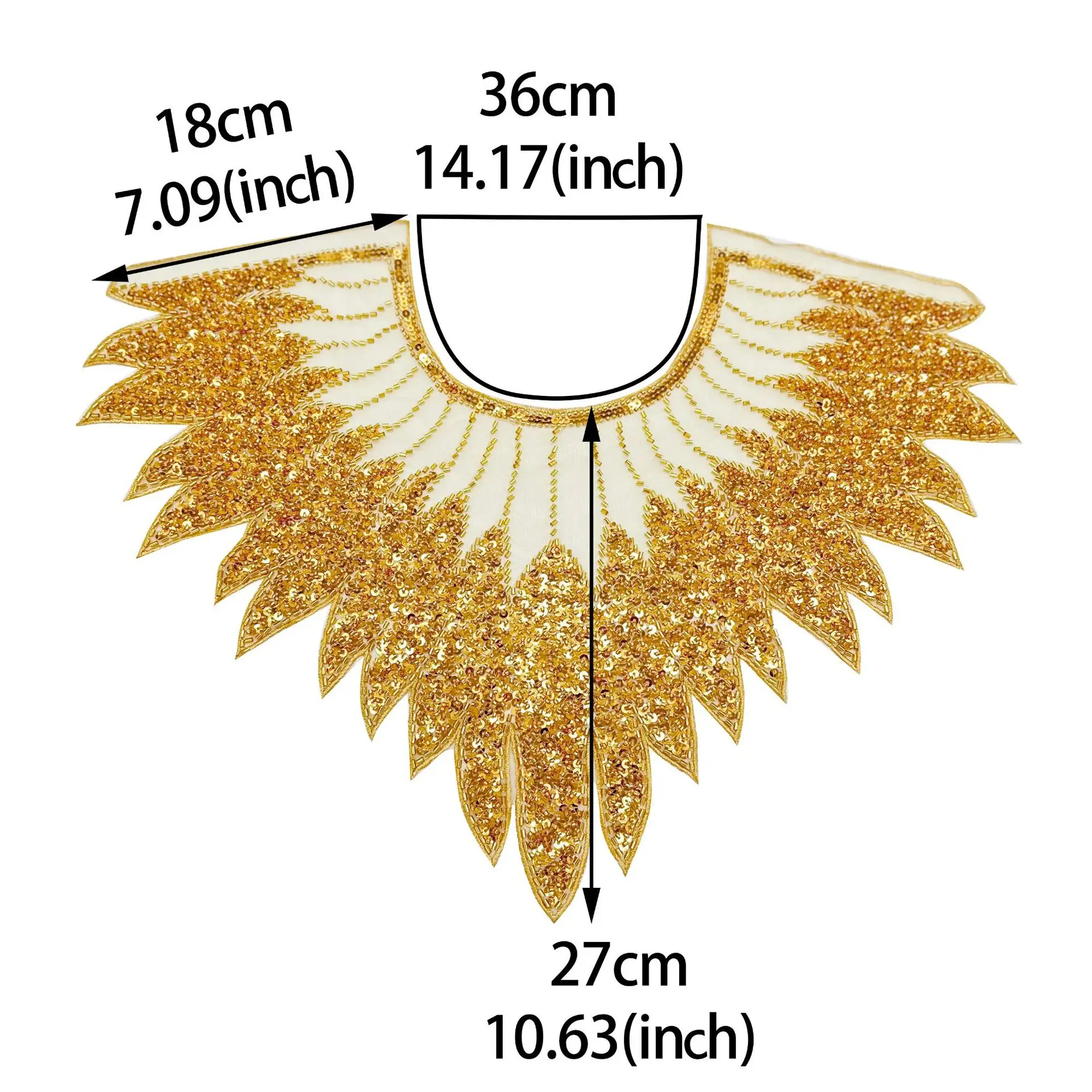 1pcs embroidered mesh sequins beaded cloth patch dress performance clothing dress lace DIY accessories