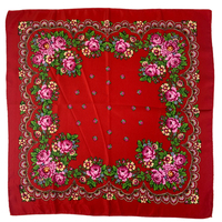 70*70cm Russian Square Scarf Luxury Floral Print Bandana Headband Scarves Ethnic Shawl Handkerchief Babushka Head Wraps