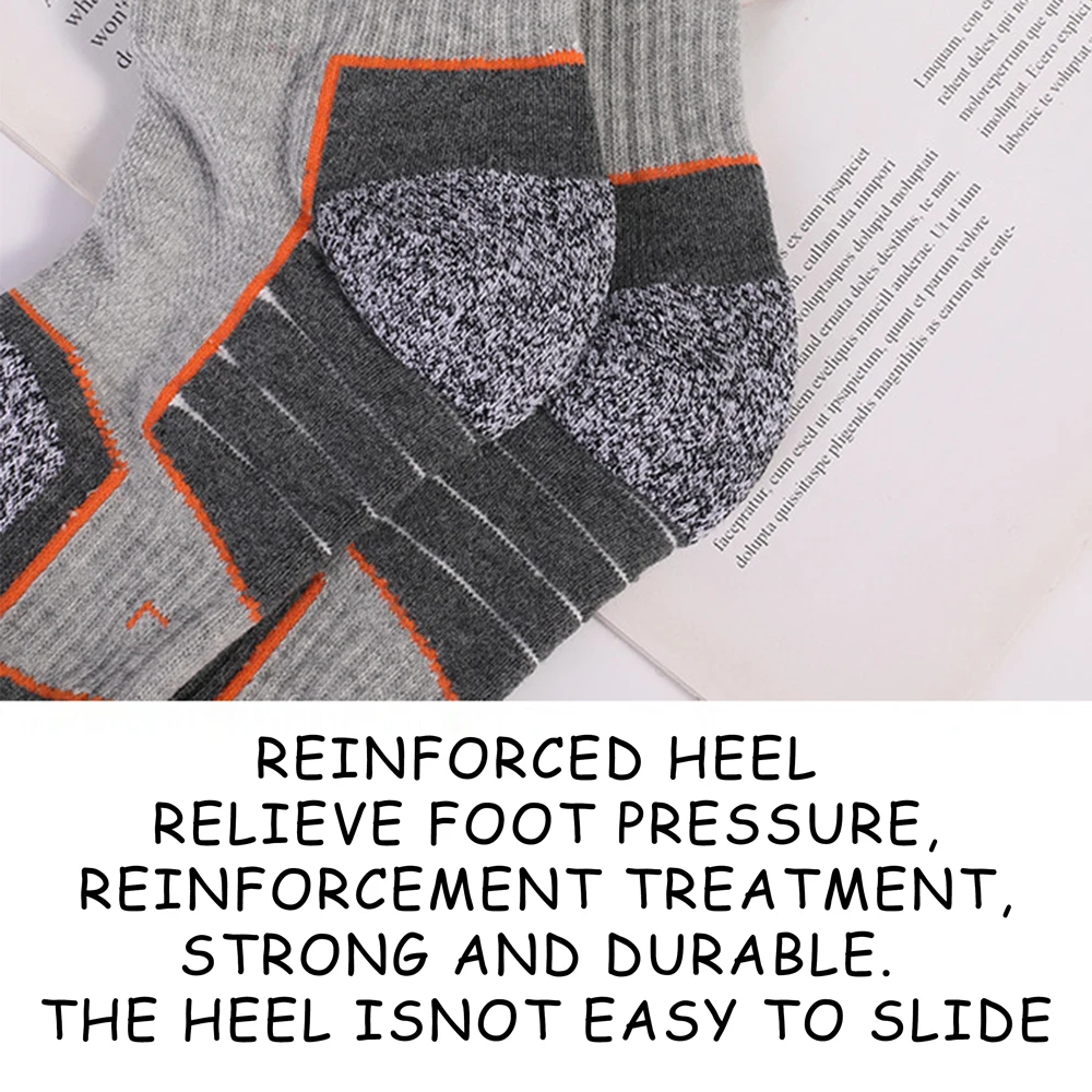 6 Paar Herren-Wandersocken mit schwerem Kissen, Baumwolle, geruchshemmend, feuchtigkeitsableitend, Unisex, Größen 35–50 für Trekking, Laufen, Multi-Pack – Detail 10