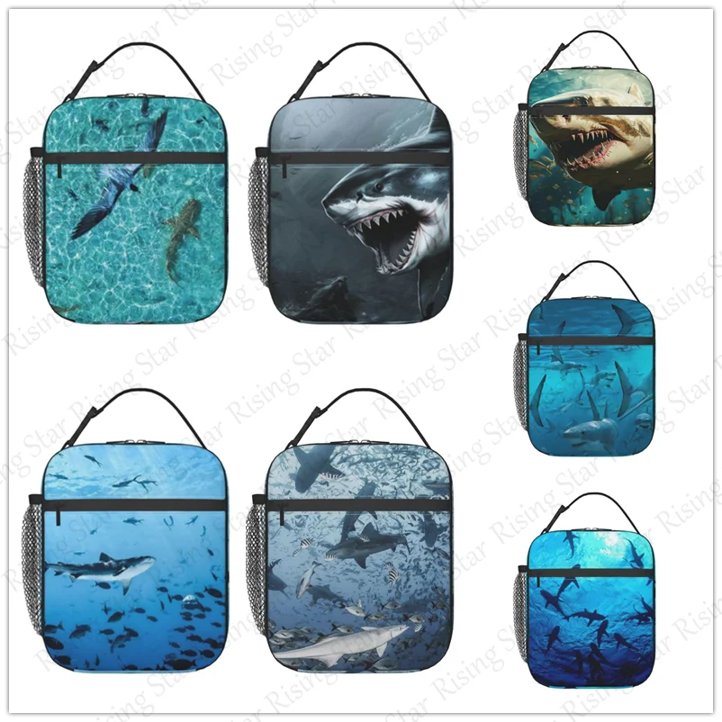 

Lunch Bag insulated bag,student thickened waterproof Bento Bag Outdoor Travel Ice Pack, Picnic Bag Travel Ocean Animal Shark