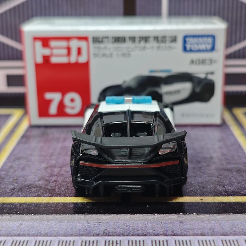 Takara Tomy Tomica No.79 Bugatti Chiron Pur Sport Police Car Diecast Alloy Car Model Mini Collectible Toy Gift For Boys Kids