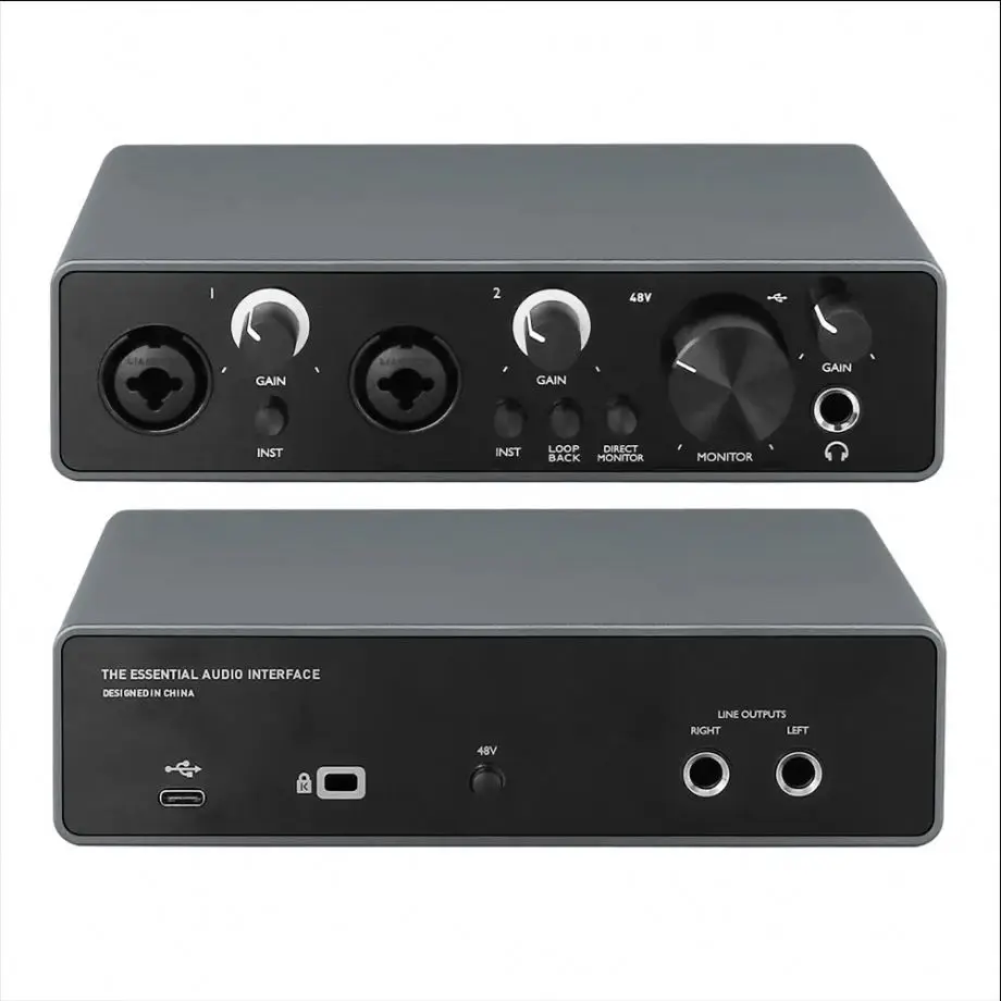 Mini Aufnahme USB Audio Interface Podcast Mikrofon Mixer Professionelle Soundkarte