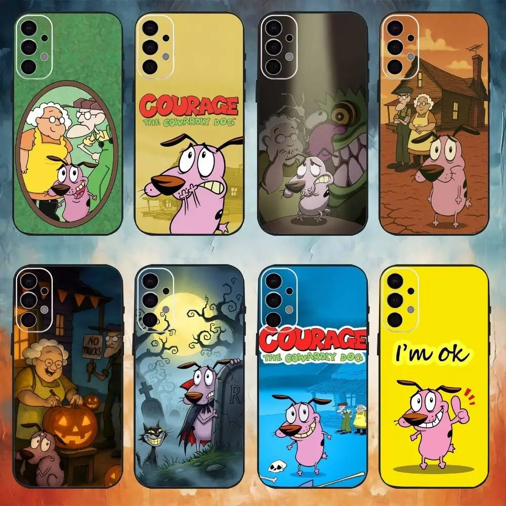 

Cartoon C-Courage the C-Cowardly D-Dog Phone Case For Samsung S25,S24,S21,S22,S23,S30,Ultra,S20,Plus,Fe,Note,10,9,5G Black Cover