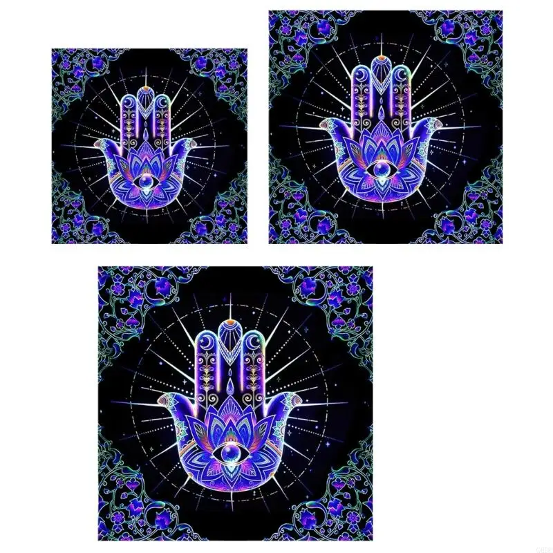 G6DE 50x50/60x60/75x75cm Tarot Tablecloth Mat Geometric Divinations Table Cloth Board Game Oracles Card Pad Rune Support Mat