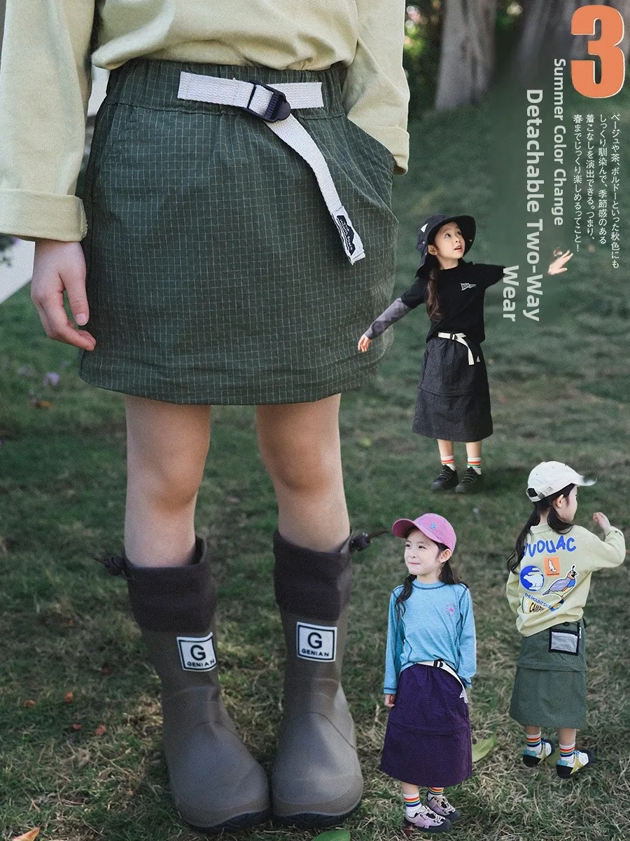 Outdoor Girls Skirt Spring Autumn Style Mountain Series Cotton Polyester Blend Comfortable Soft Long Skirt for Children