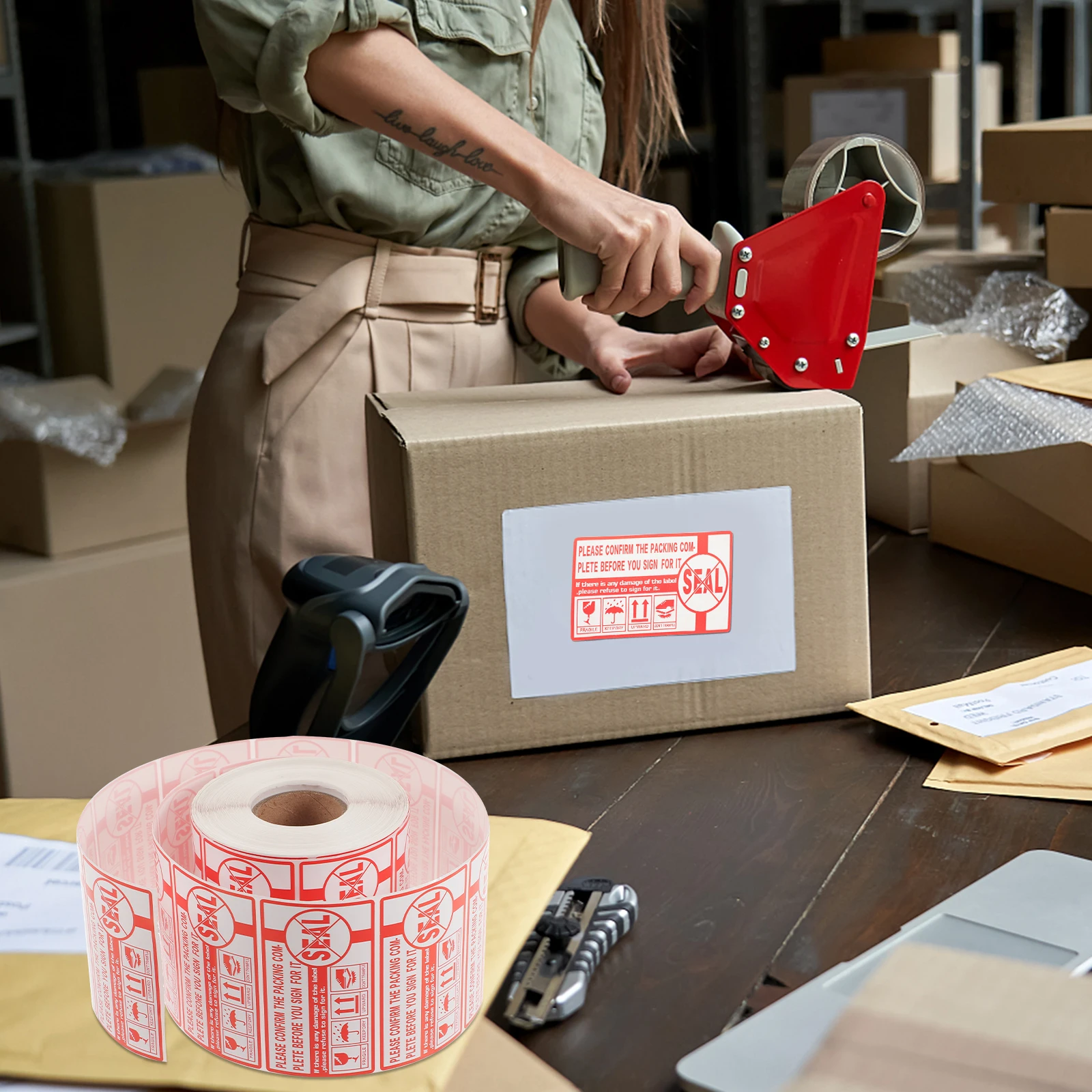 

Logistics Warning Label The Tape Self Adhesive Labels Sticker Stickers Envelope Paper Notice Office