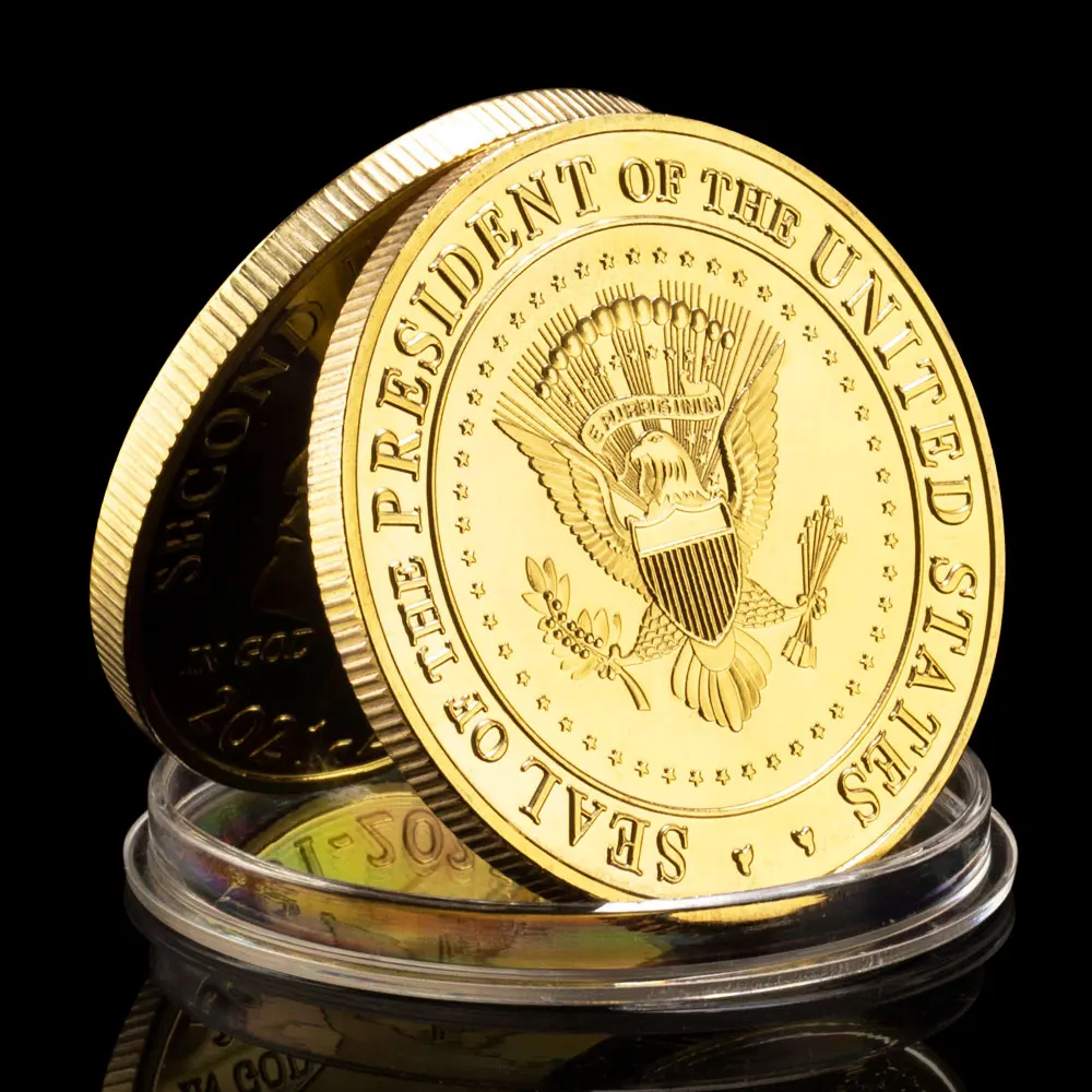 Second Presidential Term(2021-2025) Donald Trump Collectible Gold&Silver Plated Coin Souvenir Coin Commemorative Coin