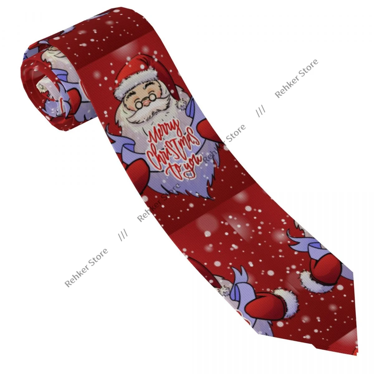 Formal Skinny Neckties Classic Men's Santa Claus Holds Christmas Greeting Card Wedding Tie Gentleman Narrow