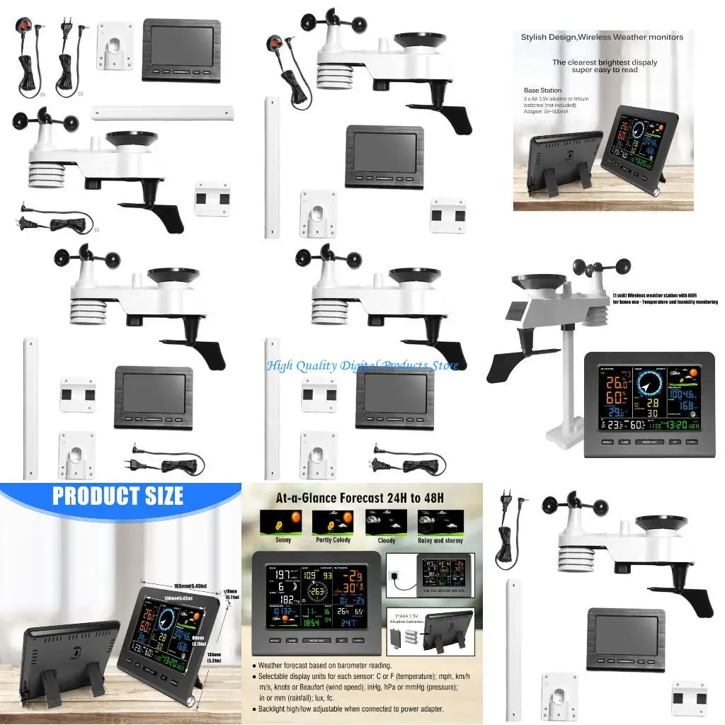 

U2JE Weather Monitoring System Wireless Temperature Humidity Sensors for Household
