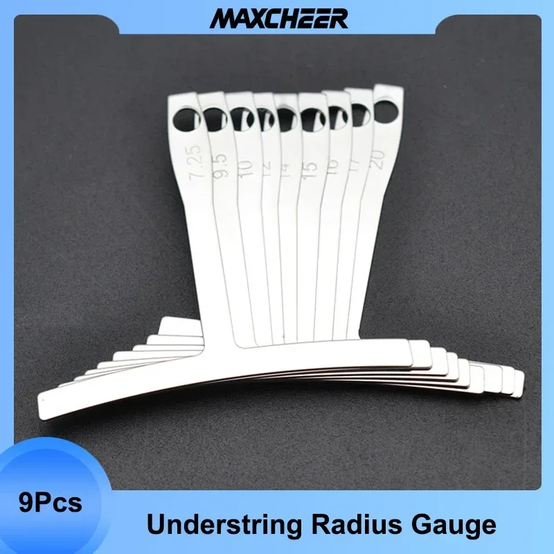 9Pcs Guitar Under String Radius Gauge Stainless Steel Guitar Builder luthier tools bass strings Repair Set Bass String Measure