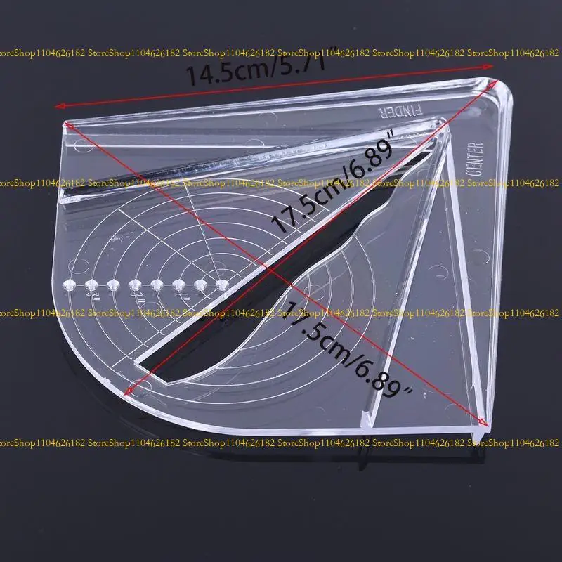 Q2Q4 Transparente Center Finder Center Finder Finder Tool Square Round Octogon