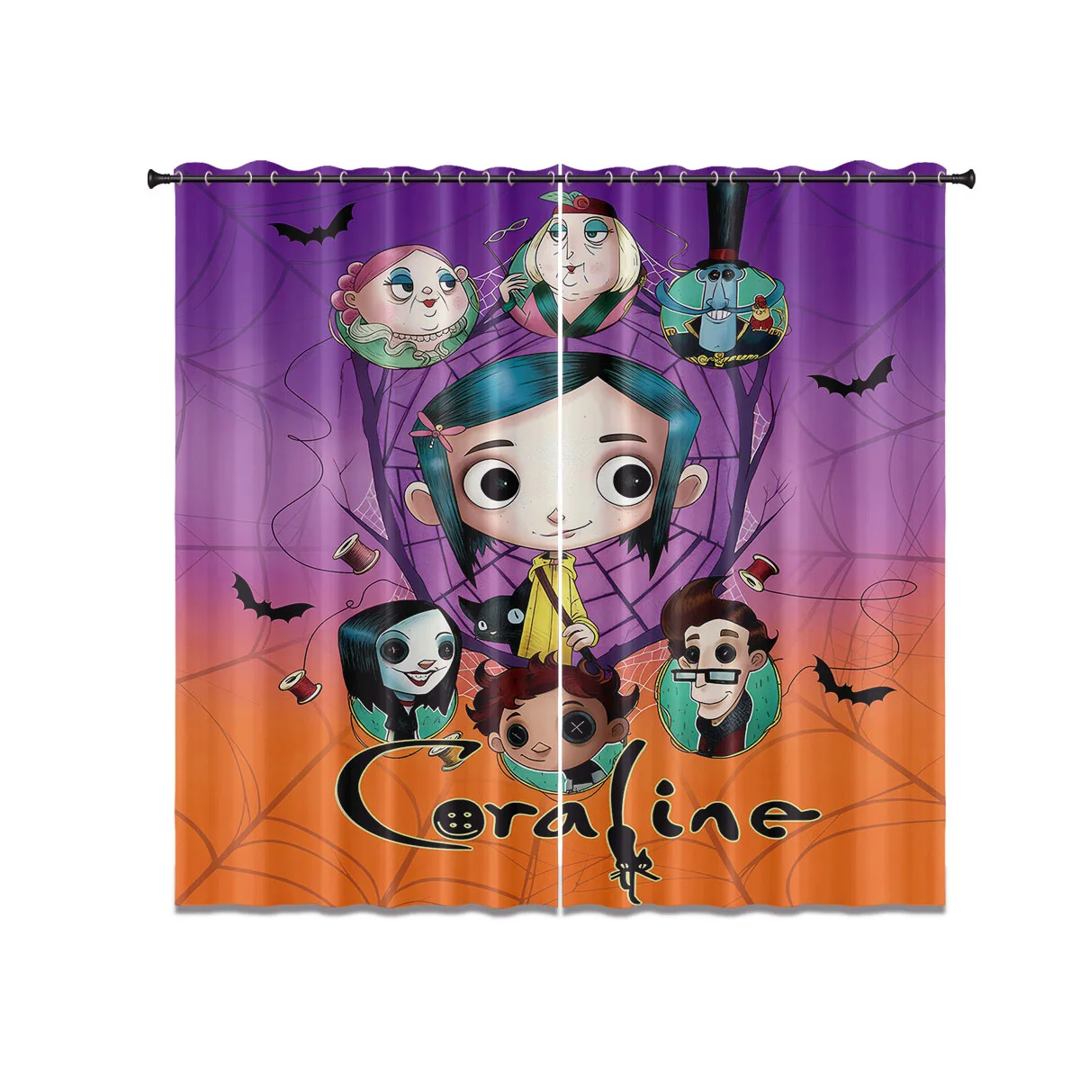 

2 шт., плотные шторы с принтом девушки из мультфильма, изоляционные, несколько размеров для украшения гостиной и спальни, можно стирать в машине