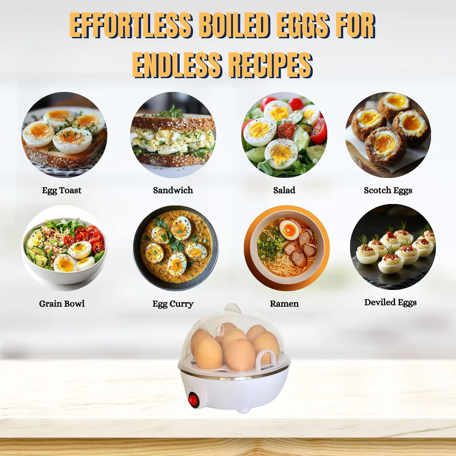 2-tier Egg Cooker Large 14 Eggs Capacity, Tomorotec Electric Rapid Egg Maker, Auto Off for Hard Boiled Eggs, Poached Eggs, image 6