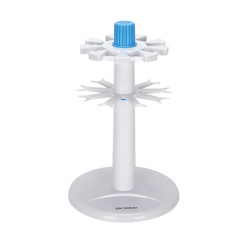 Carousel Pipette Rack 6 Slots 360 Swivel Double Sided Stand Universal Fit Lab Pipette Holder Weighted Non-Slip Base