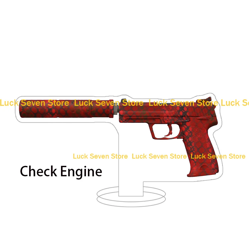 CS2 GO لعبة سلاح مسدسات USP-S جبال الألب كامو تحقق المحرك اللحاء Jawbreaker Printstream الاكريليك حامل مكتب زخرفة أنيمي لعبة #3