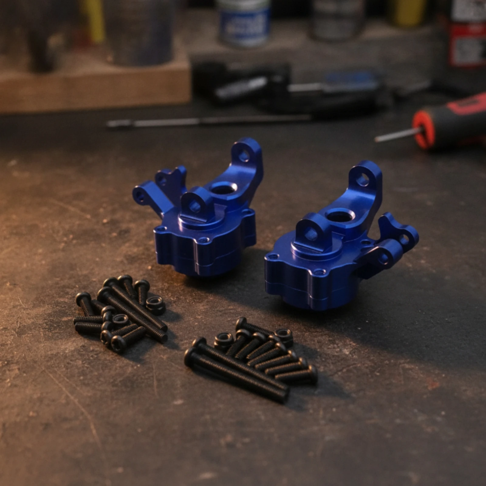 2 Pieces Steering Knuckle Heavy Duty Steering Knuckle with Screws RC Part CNC-Machined Hardware Strong for Trail Rig