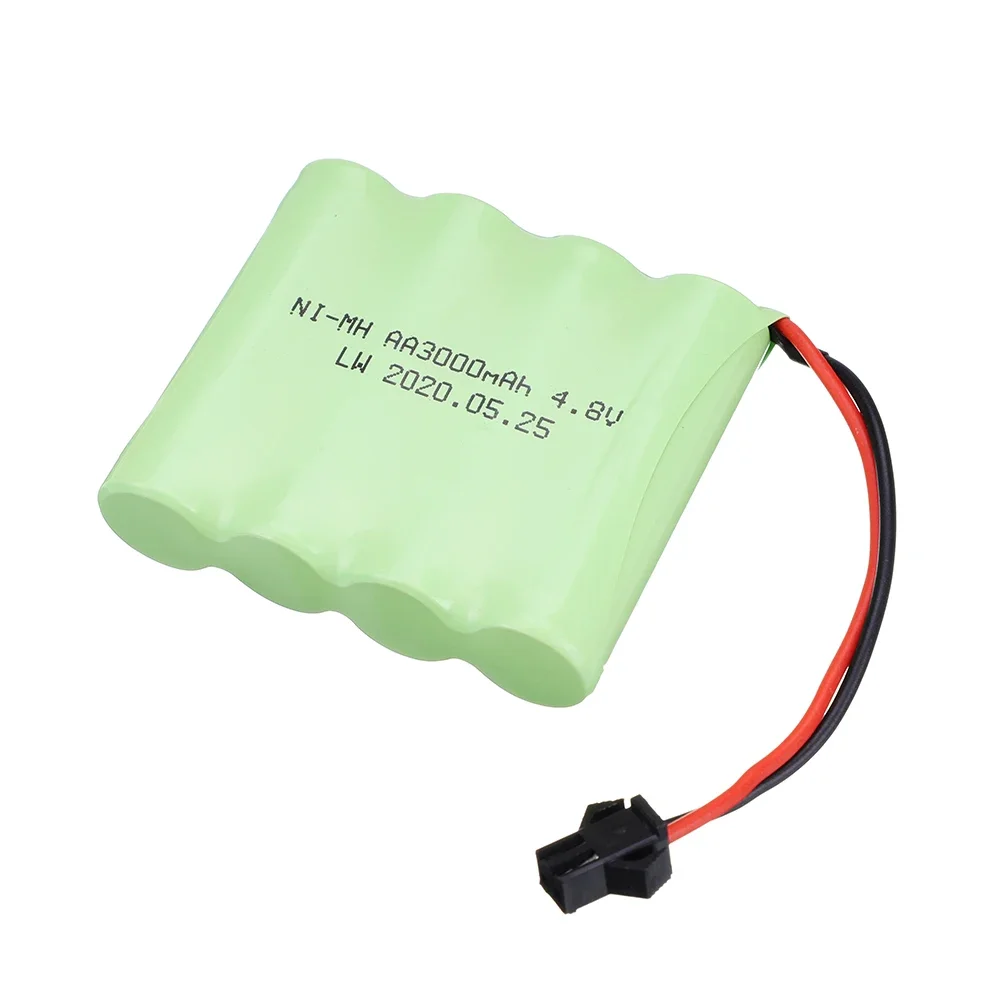 Gecoty Batterie Rechargeable 4,8V 500mAh NiMH 2/3AA – Connecteur SM – Pour Voitures RC, Bateaux, Lumières De Secours
