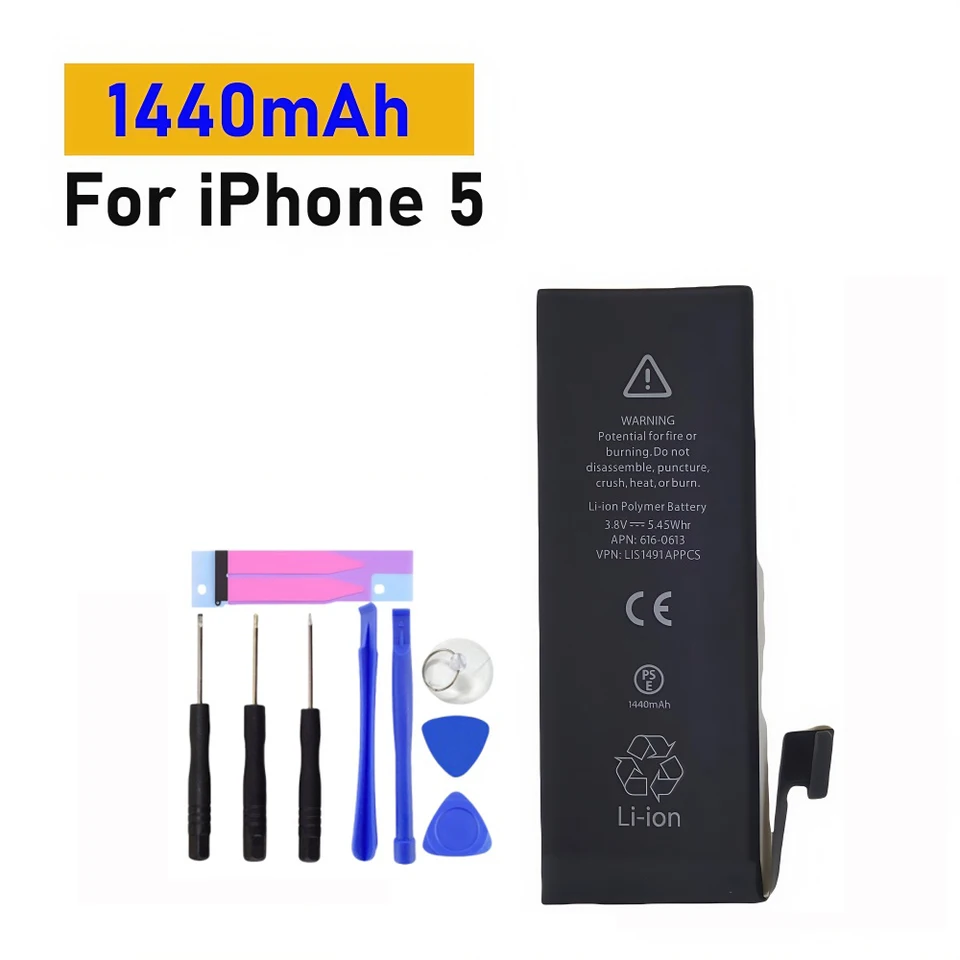 Batería de repuesto de alta calidad para iPhone 5 5S 5C de 1440mAh 1560mAh 2