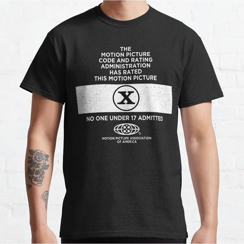 Movie Rating - Rated X Vintage Sci fi tv series The X Files Gift t shirt 0227 Retro Alien movie Graphic clothes All size tops