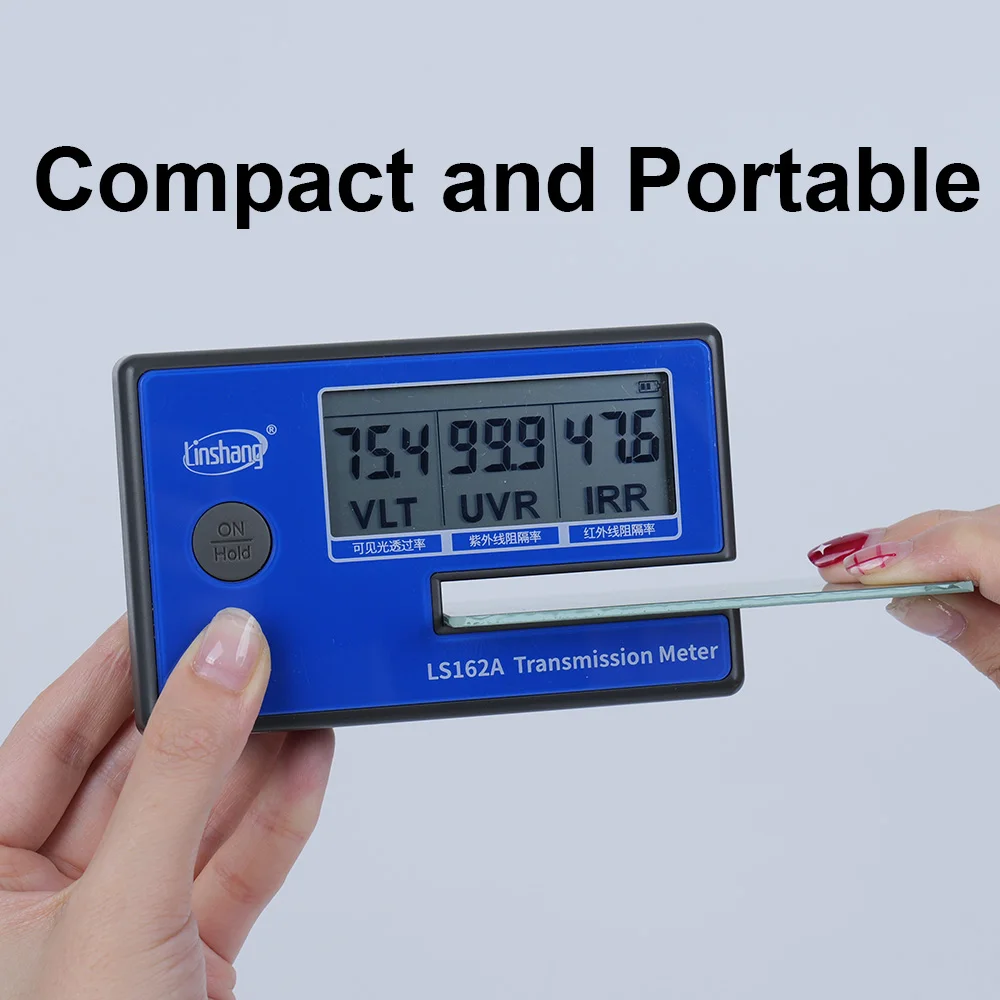 Tint Meter Solar Film Tester LS162A UV 365nm and IR 1400nm VLT Simple Operation Parallel Optical Path 8mm Measuring Thickness