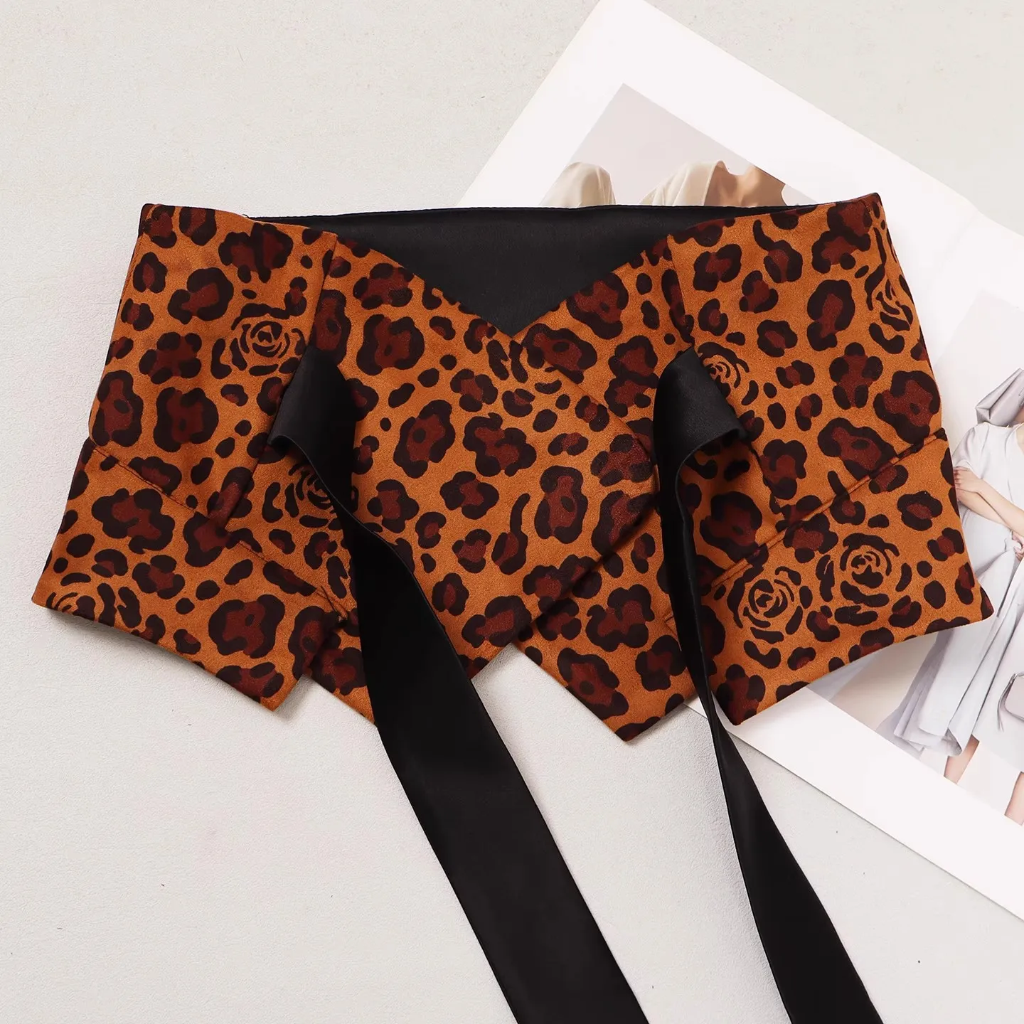 Women's Fashion Bow Print Cummerbunds Female Dress Corsets Waistband Belts Decoration Wide Belt R3141