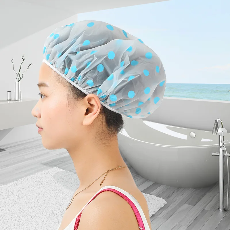 Hot Selling Thickened Elastic Waterproof Ladies Hot Spring Shower Cap Shower Cap Hair Salon Bath Accessories Bathroom Supplies