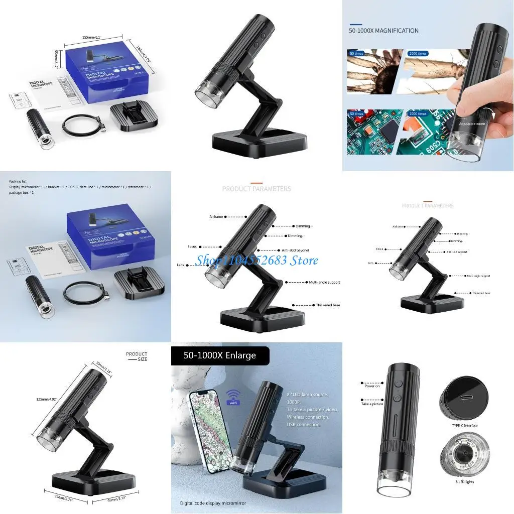 Y6GD Compact Microscope Inspection Tool for Industrial Maintenance Adjustable Focusing & Lighting for Precise Analysis