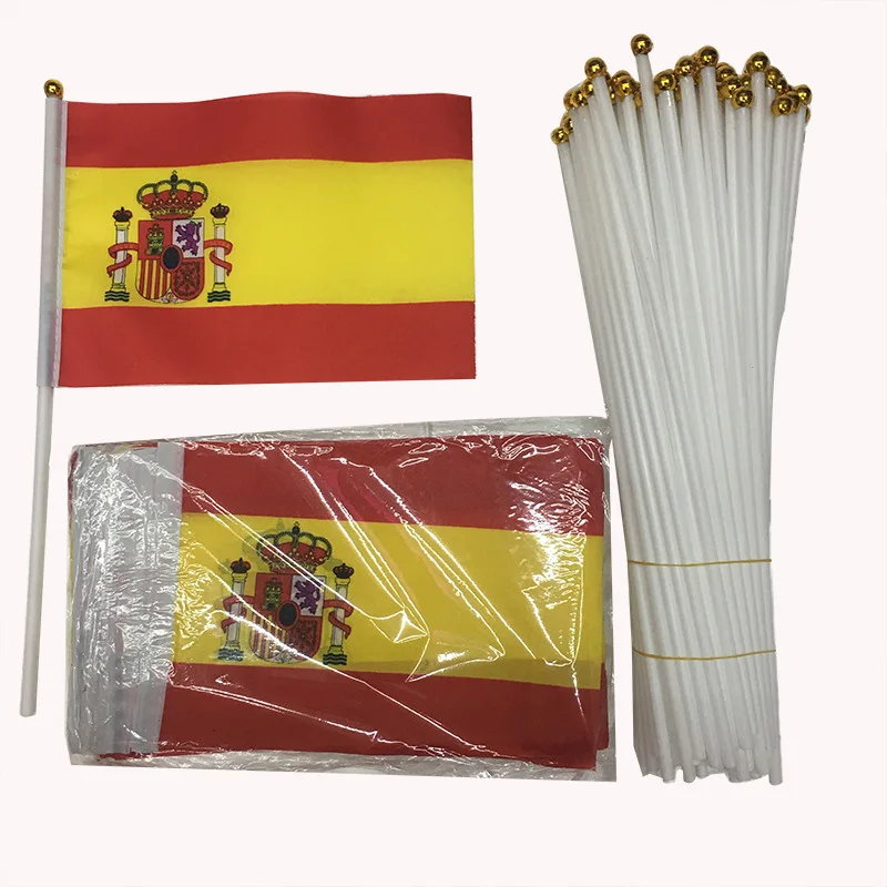Spain Spanish Hand Flag 14*21cm Spain National Flag Small Hand Held Waving Flag Indoor Outdoor Home Decor