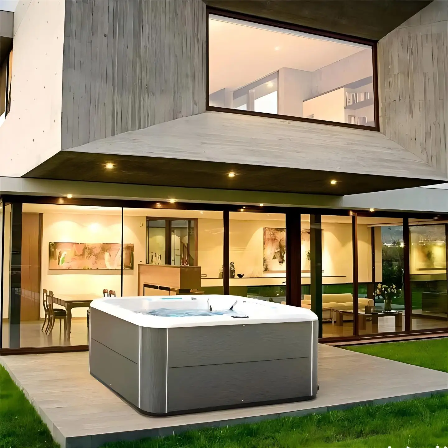 Spa de calefacción termostática inteligente acrílica del baño de aguas termales de la villa al aire libre Jacuzzi