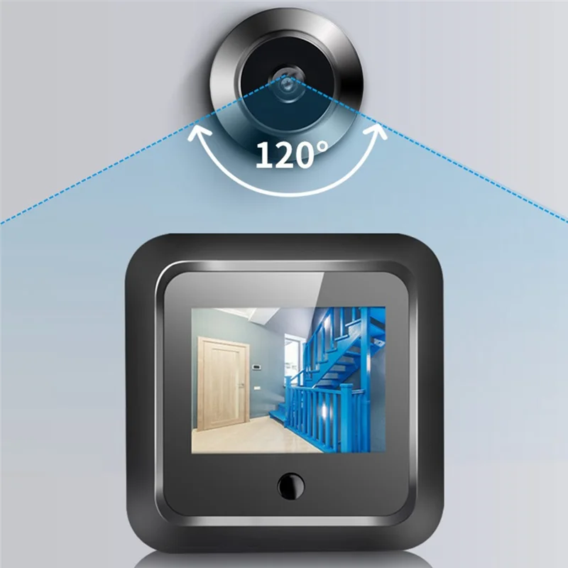 B50B-1Set 2.4 Inch 120° Smart Digital Door Viewer Camera Security Monitor 240X320 HD Visual Doorbell 300000 Pixels Resolution