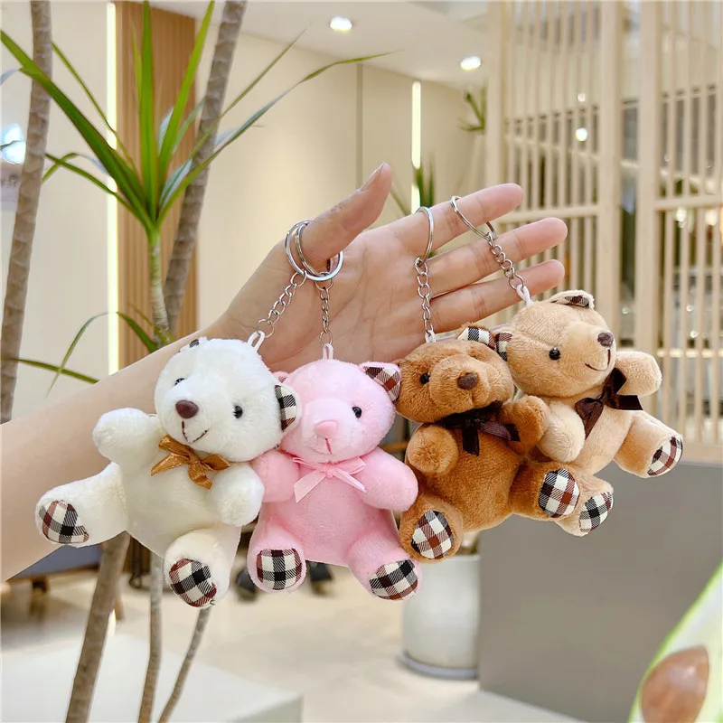 Bear Plush Keychain Cute Bear Pendant Stuffed Toy Kids Gift Birthday Gift Keychain for Bag