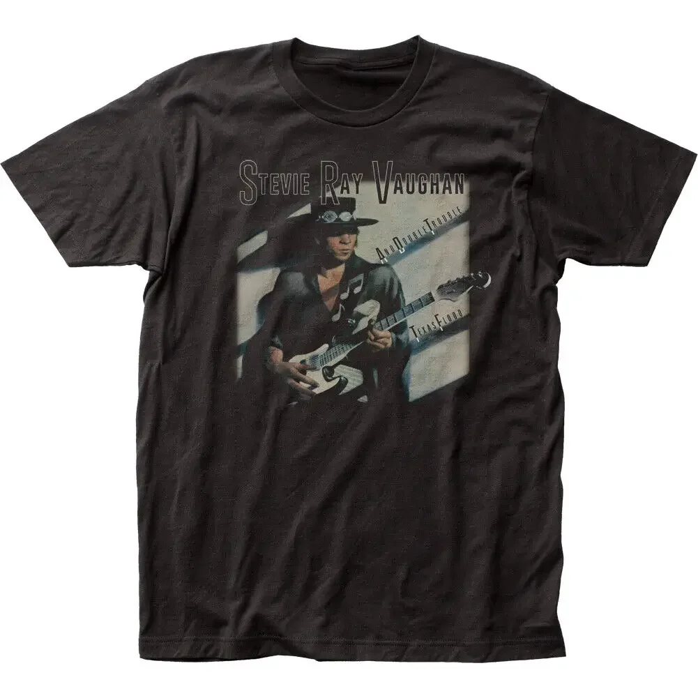 Stevie Ray Vaughan Texas Flood T Shirt Mens Licensed Rock N Roll Retro Tee BlackUnisex T-shirts for Men Women Summer Tees Cotton