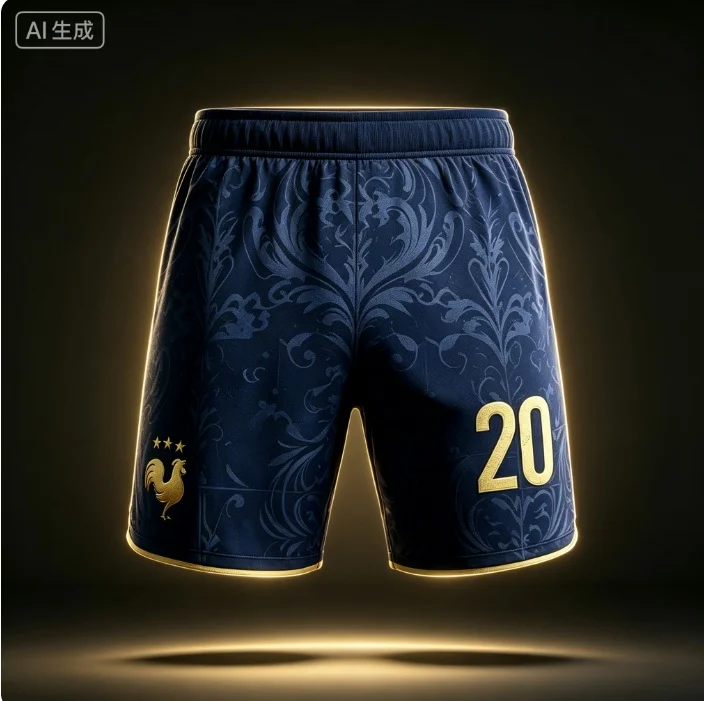2026 Frankreich Team Mbappé Nr. 10 Fußballshorts, 3D-Allover-Print kurze Hosen, Unisex Familien-Matching Fan-Sportbekleidung für Kinder – Detail 7