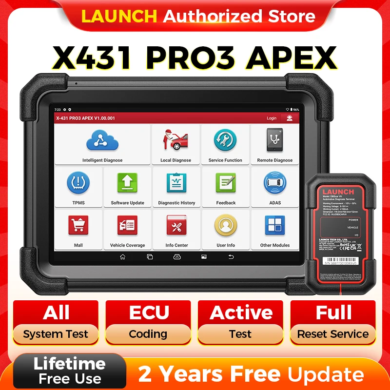LAUNCH X431 PRO3 APEX Car Diagnostic Tools OBD2 Scanner Diagnost Auto Automotive Scan Autoscanner Diagnosis Free Shipping