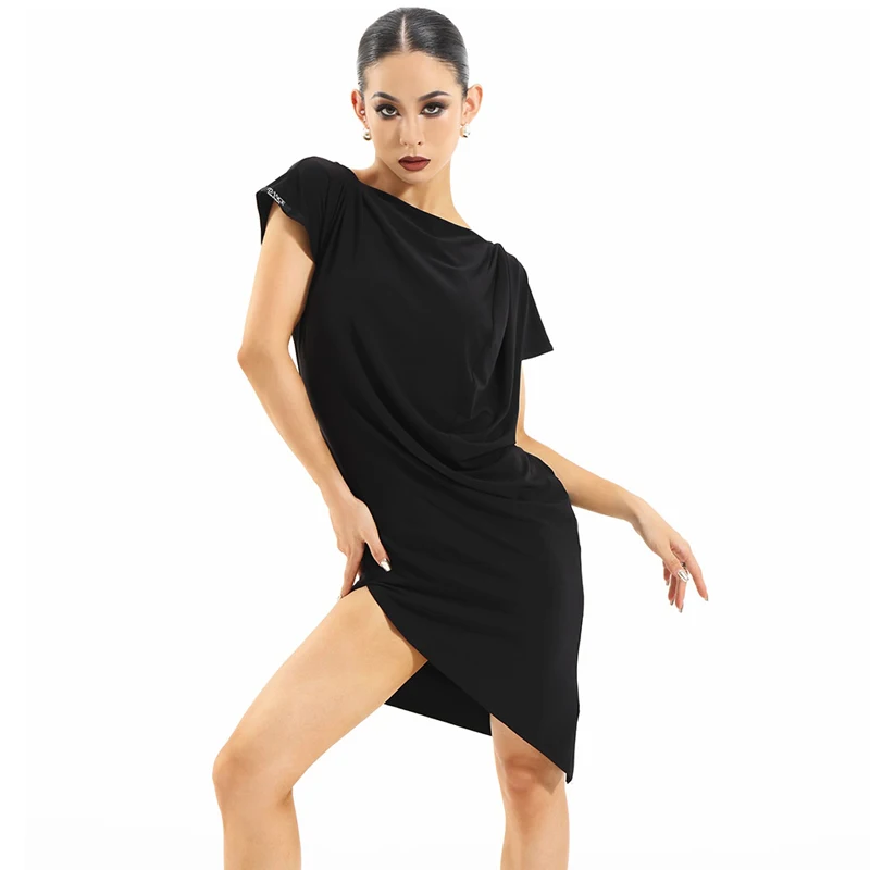 

Sexy Backless Loose Latin Dance Dress For Women Chacha Samba Tango Adult Female Practice Clothes New Latin Stage Wear DQS17122