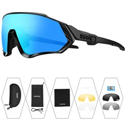 Kapvoe Cycling Glasses Polarized 5 Lens Bike Sunglasses Uv400 Women Men Sport Goggle Bicycle Eyewear Riding Anti-glare Fishing