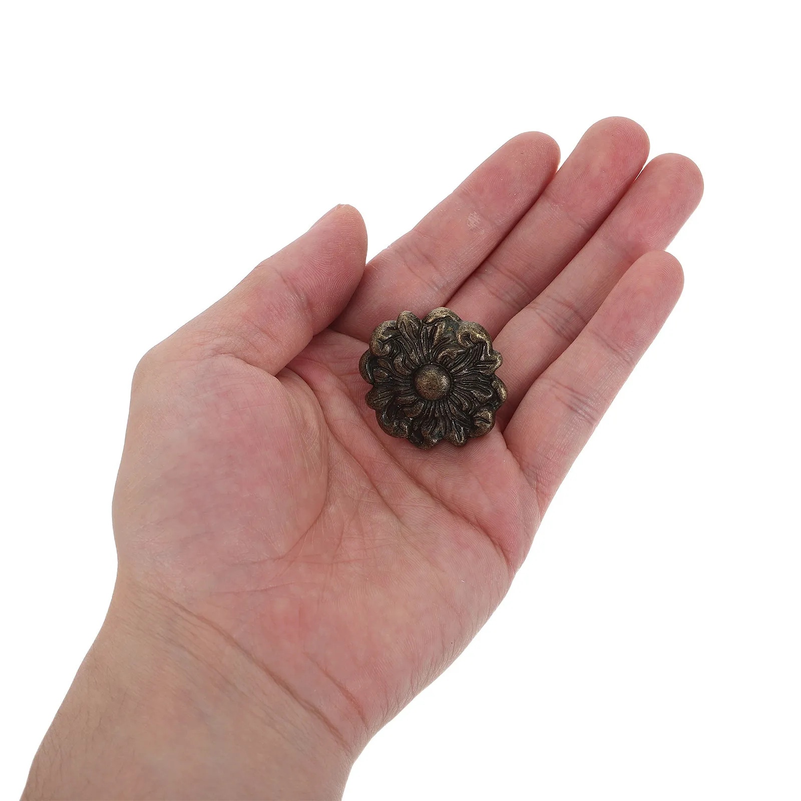 6Pcs Flower Drawer Knobs Zinc Alloy Vintage Floral Decorative Pulls for Dresser Kitchen Cabinet Wardrobe Handles Rustic