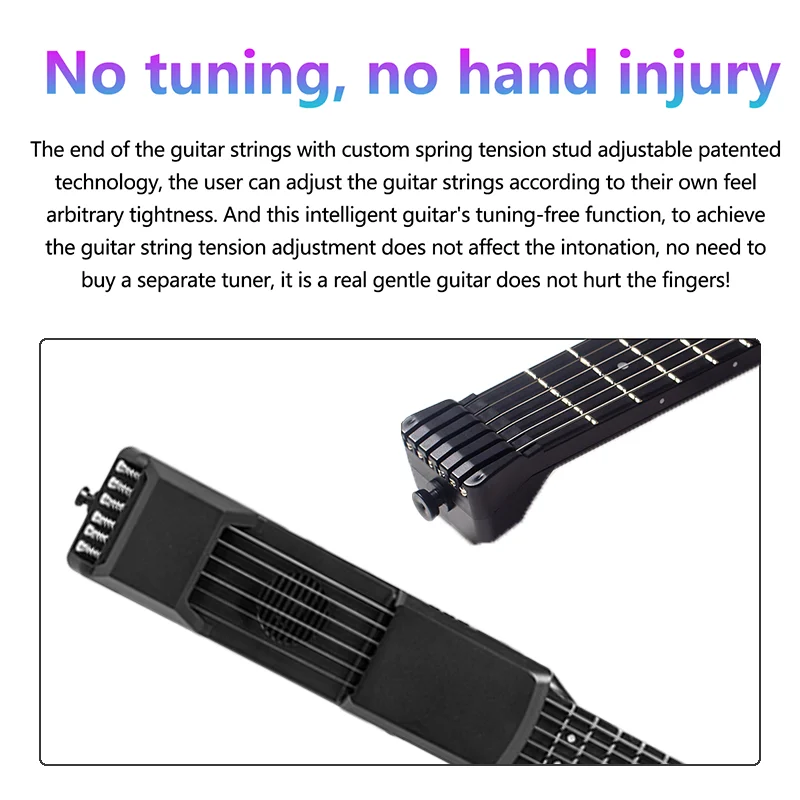 7/12 Frets Smart Guitar Pocket Portable Folk MIDI Multifunctional Rock Electric Guitar Beginner Travel Portable Small Guitar