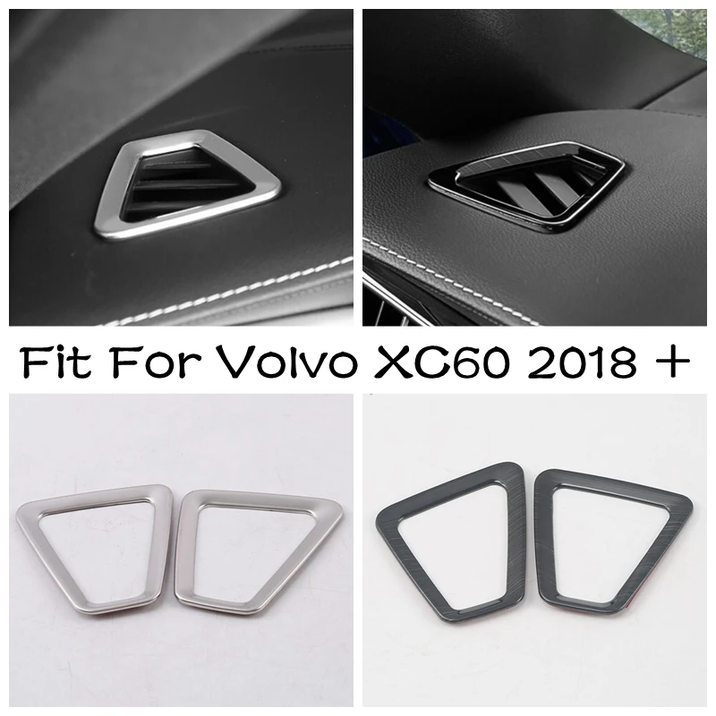 

Dashboard Side Air Conditioning AC Outlet Vent Panel Cover Trim For Volvo XC60 2018 - 2024 Stainless Steel Interior Accessories