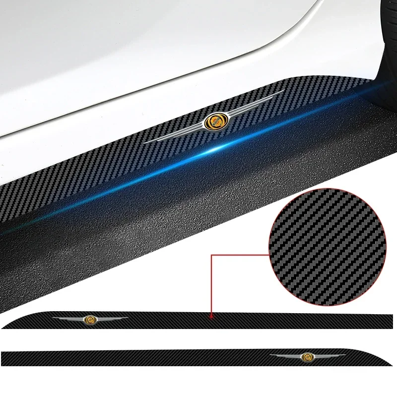 2 pegatinas laterales de fibra de carbono con logo de coche para faldones de Chrysler Voyager, Town & Country, Grand Voyager - Accesorios