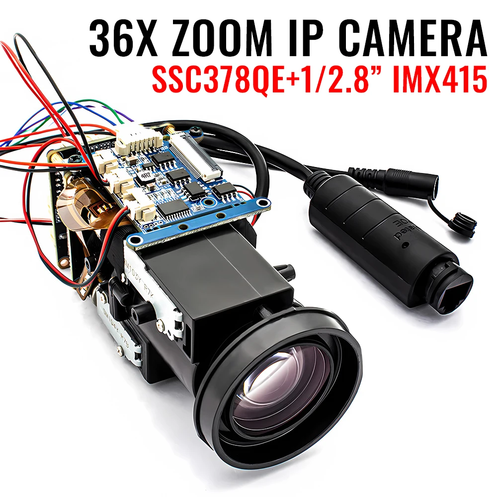 

4K 8MP 36X Motorized Zoom POE IP Camera Module 1/2.8" IMX415 SSC378QE ONVIF RTSP Network Security Protection Machine Vision Cam