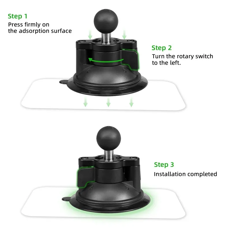 Mobile Phone Holder Car Mount GPS Twist-Lock Composite Suction Cup Base with Ball Vehicle Windshields for RAM Mounts