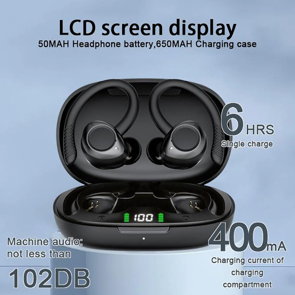 

Беспроводные наушники-вкладыши, микрофон, крючок для ушей, водонепроницаемые наушники-вкладыши, светодиодный дисплей, гарнитура для тренировок, бега