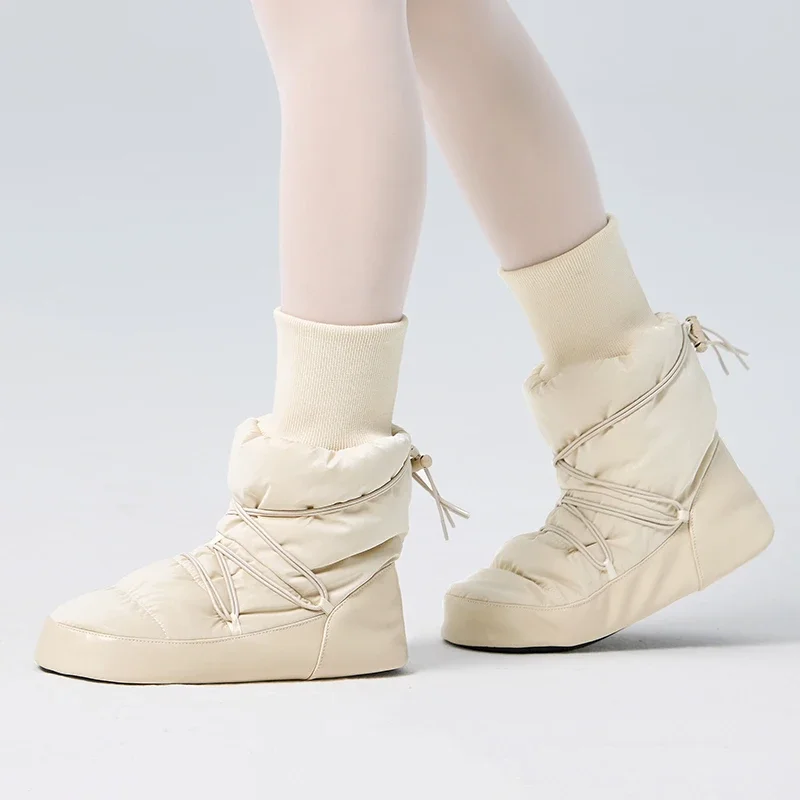 Frauen Ballett Schuhe Tanz Stiefel Mädchen Indoor Anti-slip Stiefel High Top Stiefel Aufwärmen Training Schuhe Winter Ballerina booties