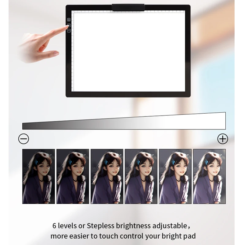 Rechargable A4/A3 Light Pad Wireless Battery Powered Light Box Light pad for Tracing Diamond Painting, Sketching X-ray