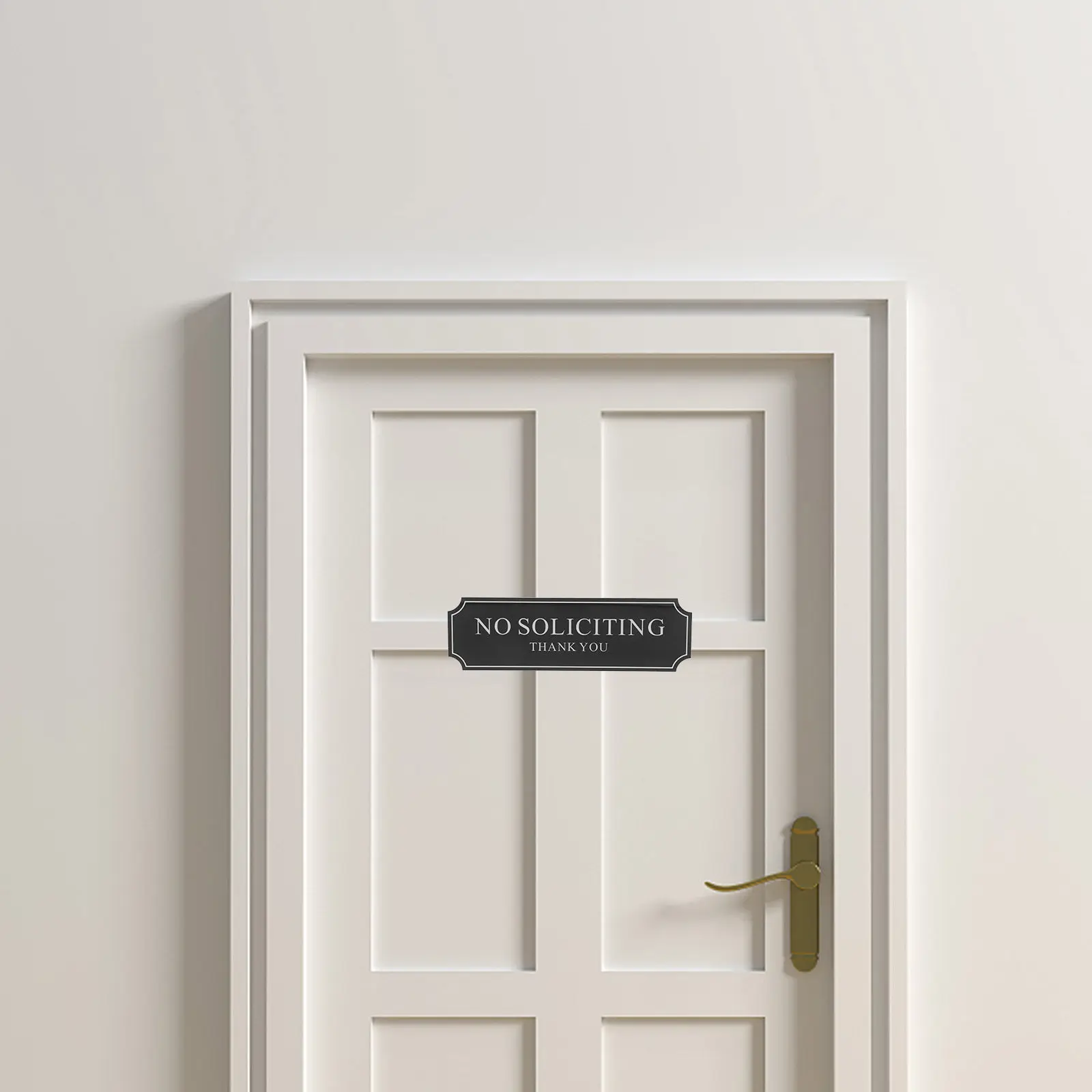Acrylic No Soliciting Sign Self-Adhesive Easy Application for Front Door House Office Store No Solicitation House Sign